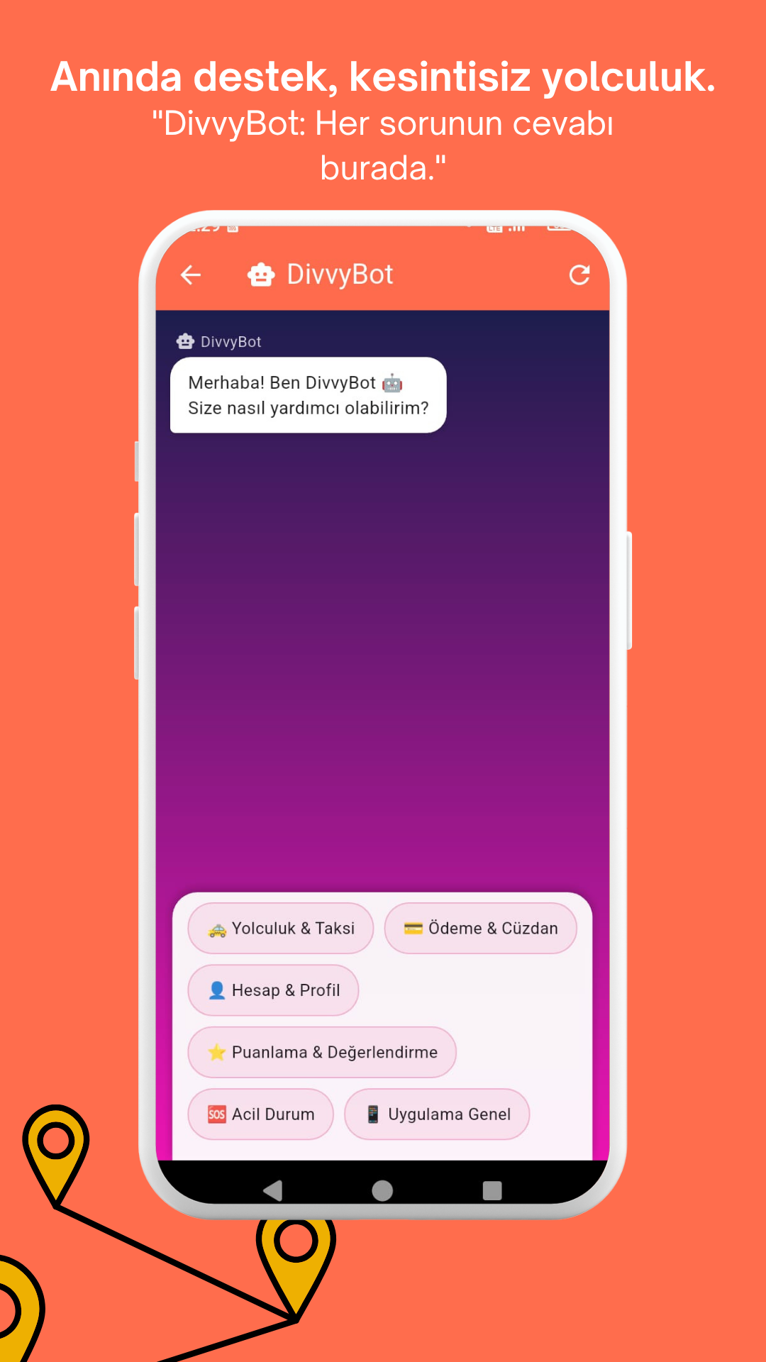 DivvyBot destek ekranı
